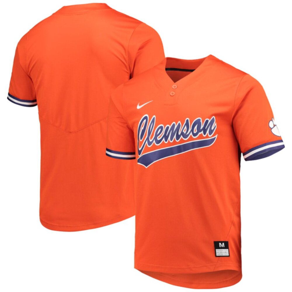 Clemson Tigers Nike Two-Button Softball Baseball Jersey, Orange, Unisex XL, NWT
